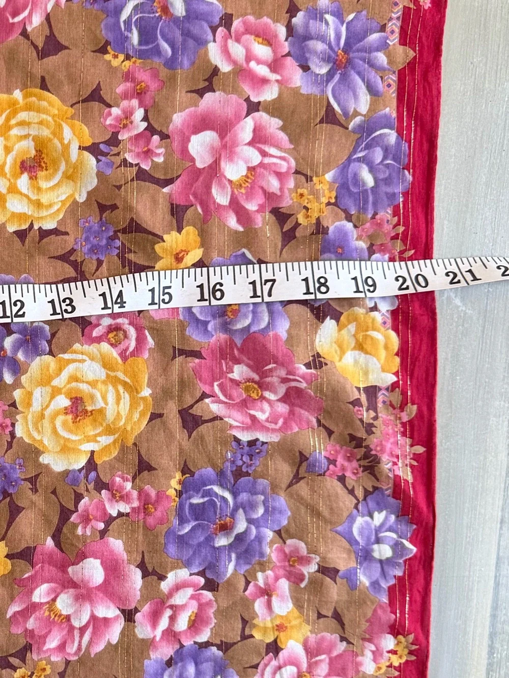 Christian Dior Scarf Vibrant Multicolor Floral Print Gold Shimmer Bandanna